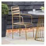 Osmond Retro Armchair (2 Pk) These set of two outdoor dining armchairs feature a panelled, curved