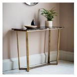 Emperor Console Table Marble The Emperor's rich brown marble bears warm caramel, hazel and mocha