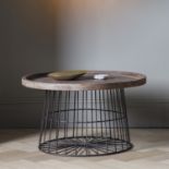 Menzies Coffee Table The Menzies Coffee Table Features A Caged Gun-Metal Frame And Base With A