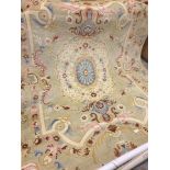 Handmade Savonnerie Gunnvor Traditional Oriental Wool Savonnerie Carpet 8' x 10' - Sage/Blue The