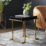 Delray Black Mirrored Side Table The Delray Black Mirrored Side Table boasts class with the
