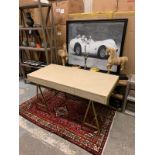 Delilah Desk - Cream Shagreen Designed In The Hollywood Regency Style, This Handsome Desk Has A