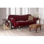 Eton 4 Seater Tobacco Leather Curved Sofa A Beautiful Narrower Depth Sofa A Contemporary Twist On