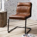Capri Leather Chair Contemporary Dining Or Office Chair With Metal Frame And Top Grain Leather