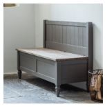 Cookham Hall Bench Grey Smoky Oak Which Shows The Natural Grain Of The Wood And Painted Slate Grey