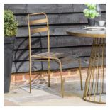 Osmond Retro Side Chair (2Pk) These set of two outdoor dining side chairs feature a panelled, curved