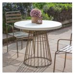 Greenwich Bistro Table Add this bronzed cage framed Bistrot table to your living space; this space