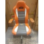 HJH Office, 621700, Gaming Chair, Home Office Chair, Racer Sport, Orange, Faux Leather, High Back