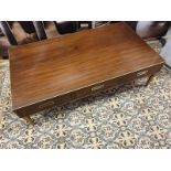Starbay Campaign Furniture Acacia Walnut And Brass Inlay Rectangular Coffee Table Designed With