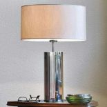 Villeroy and Boch Table Lamp Consisting of a polished stainless steel stand and a sand-coloured