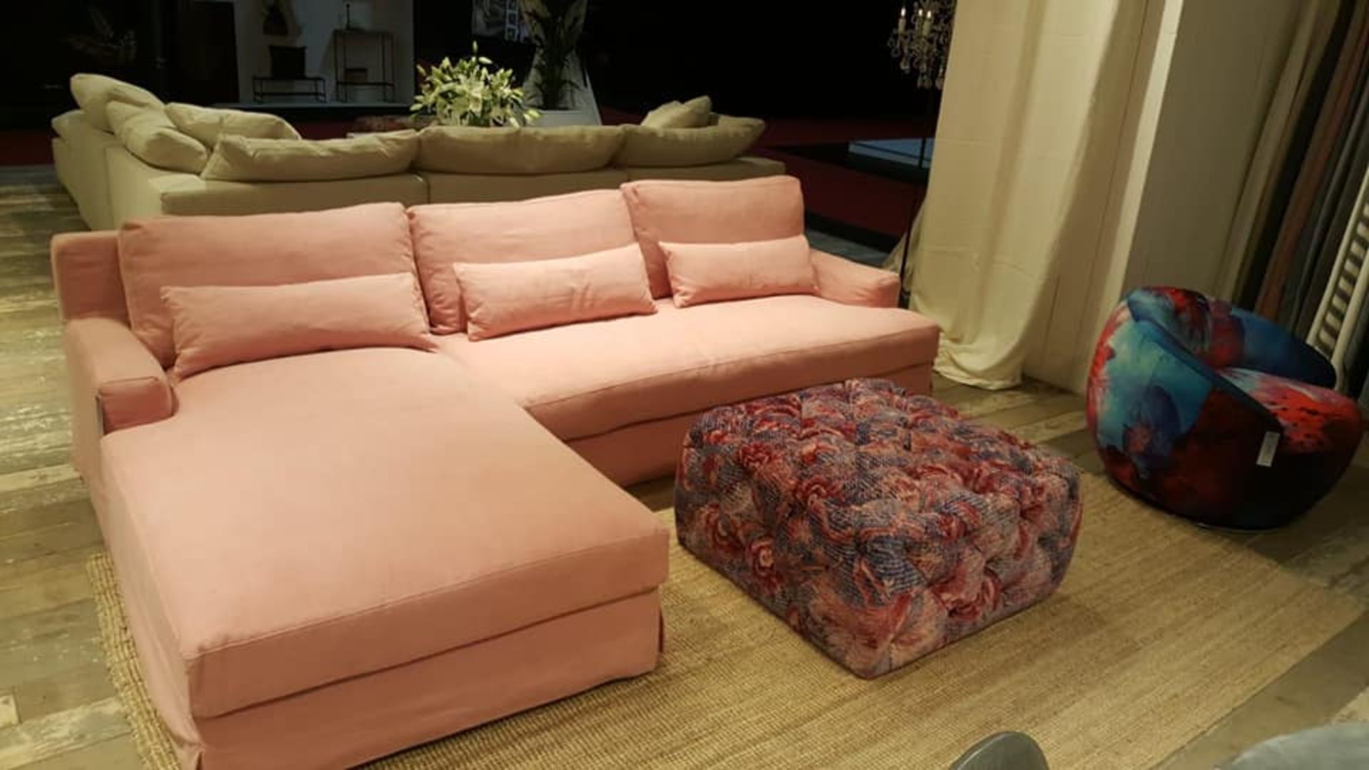 Panama Sectional Group Pink With LHF Chaise A Feather Filled Sectional Sofa Version Of Our