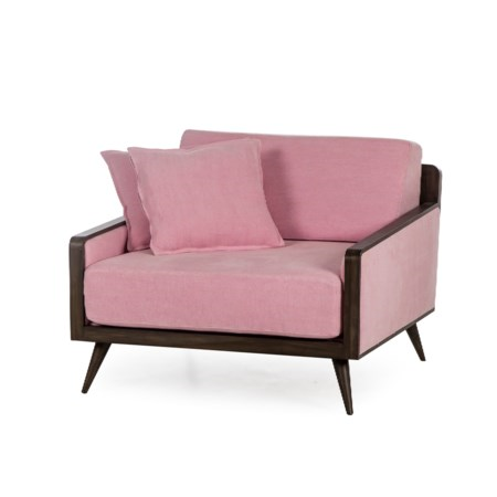 Serene Armchair Nina Pale Pink A Contemporary Oversized Sofa Featuring A Classic Dark Stained - Image 2 of 2
