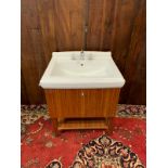 Designer Bespoke And Handcrafted Bathroom Vanity Units And Handwash Basin Matchbox Walnut Wooden