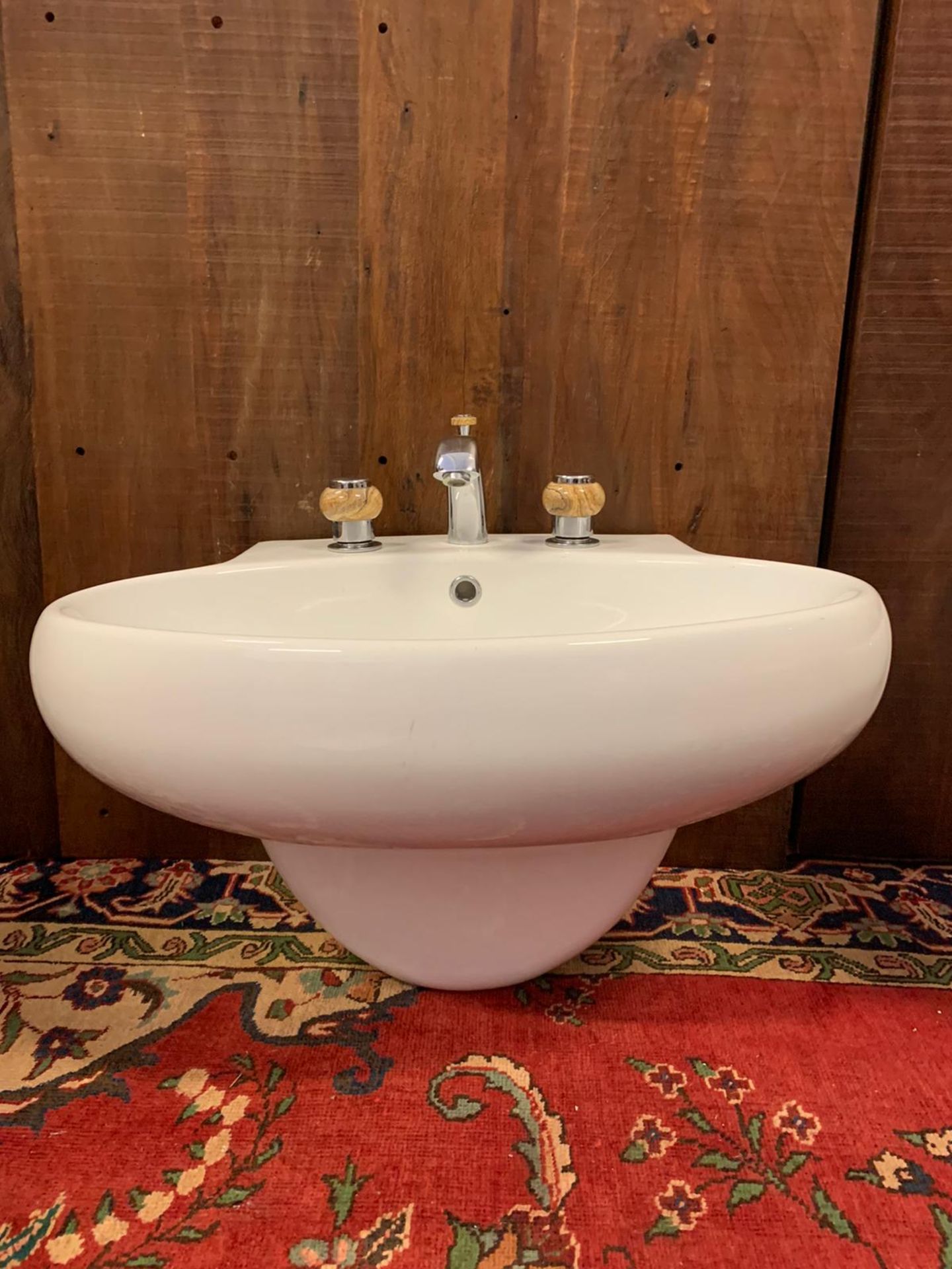 Floating Handwash Basin With Polished Stone Faucet Taps By Jean-Claude Delepine In Collaboration - Image 2 of 4