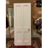 White Panelled Fire Door With Surround And Frame 83cm X 206cm X 5cm Consigned From A Luxury