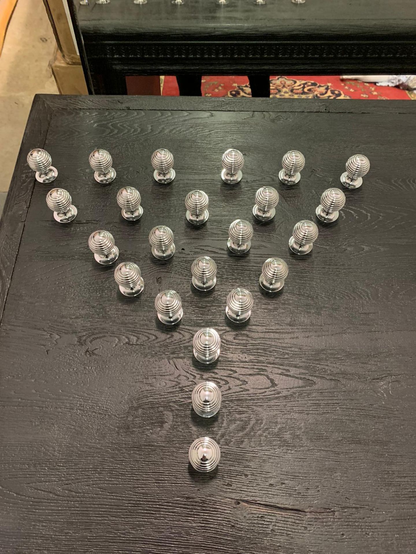 Set Of 23 Chrome Knobs 5cm Consigned From A Luxury Mayfair Residence From A Recently Bespoke