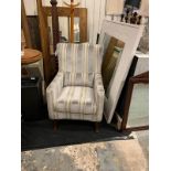 Velvet wingback chair