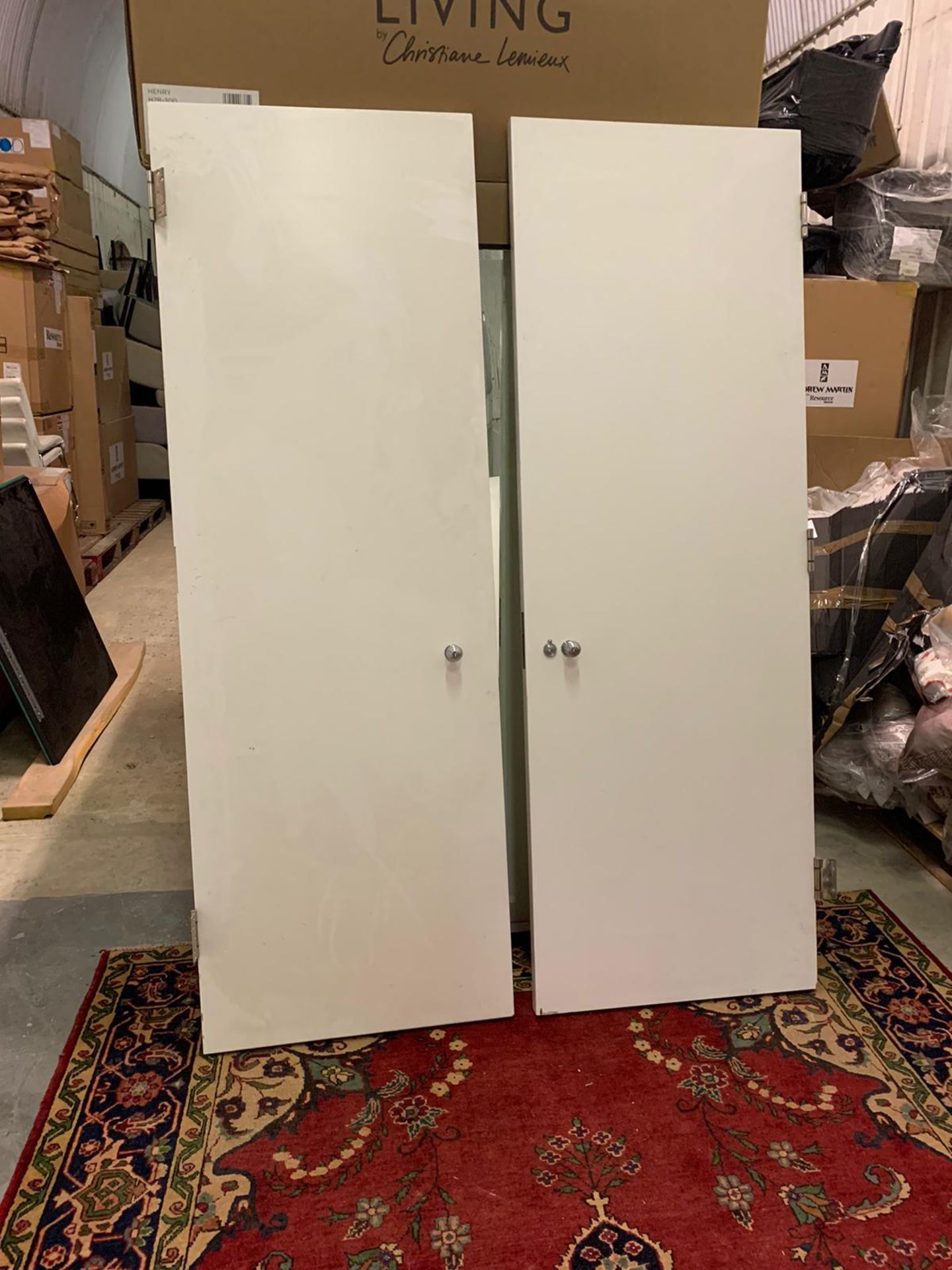 Set Of Two White Fire Doors Each Door 70cm X 208cm X 5cm Consigned From A Luxury Mayfair Residence