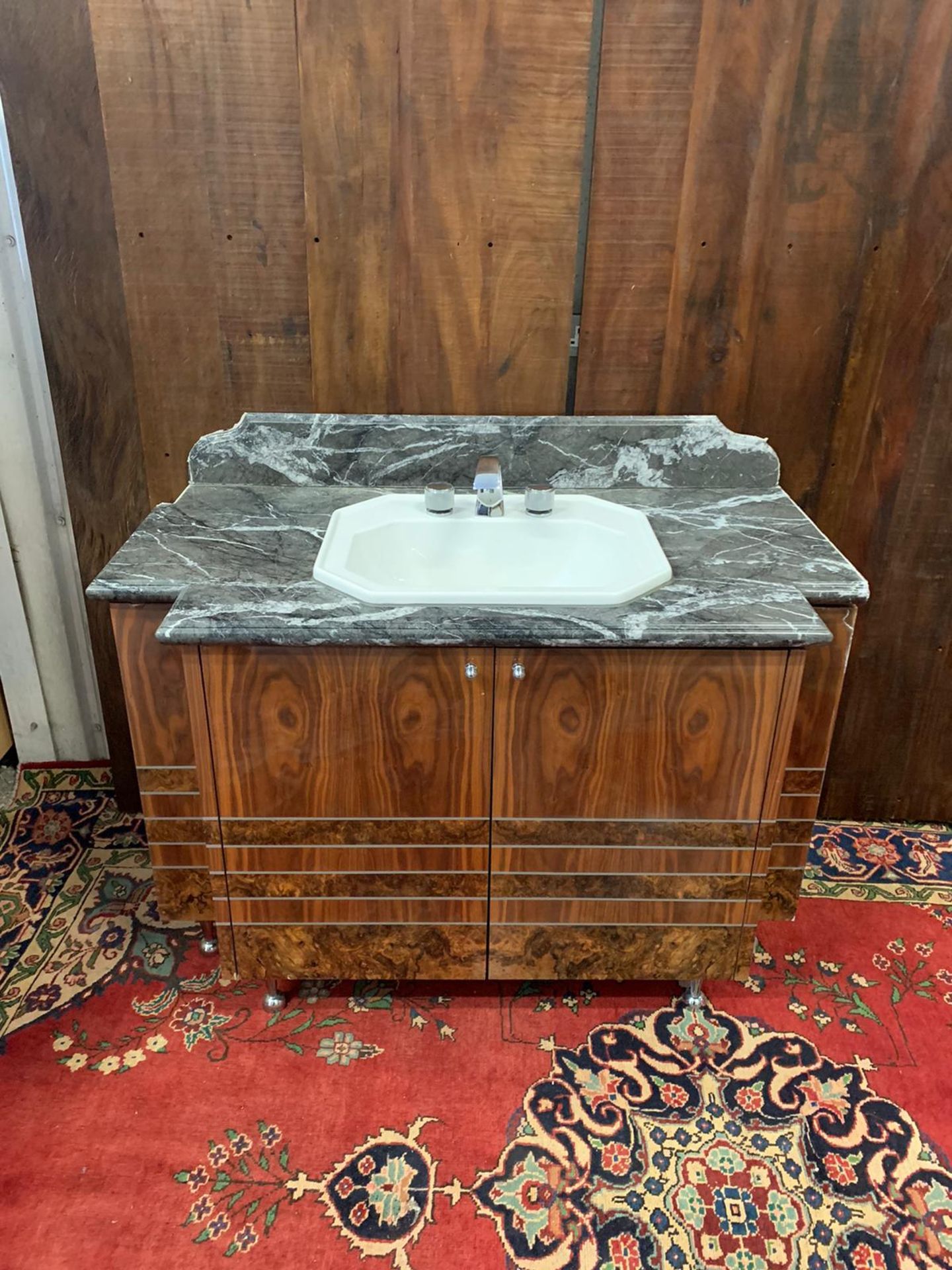 Designer Bespoke And Handcrafted Bathroom Vanity Units And Handwash Basin With Luxury Faucet Taps By