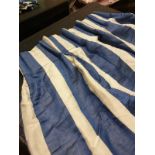 A Pair Of Blue And White Striped Silk Curtains Each Panel Drop 390cm X 180cm Consigned From A Luxury