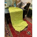 A Pair Of Lime Silk Patterned Curtains Each Panel Drop 243cm X 87cm Consigned From A Luxury