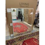 Large Wall Mirror On White Wood 109cm X 143cm Consigned From A Luxury Mayfair Residence From A