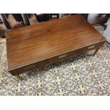 Walnut And Brass Inlay Rectangular Coffee Table D