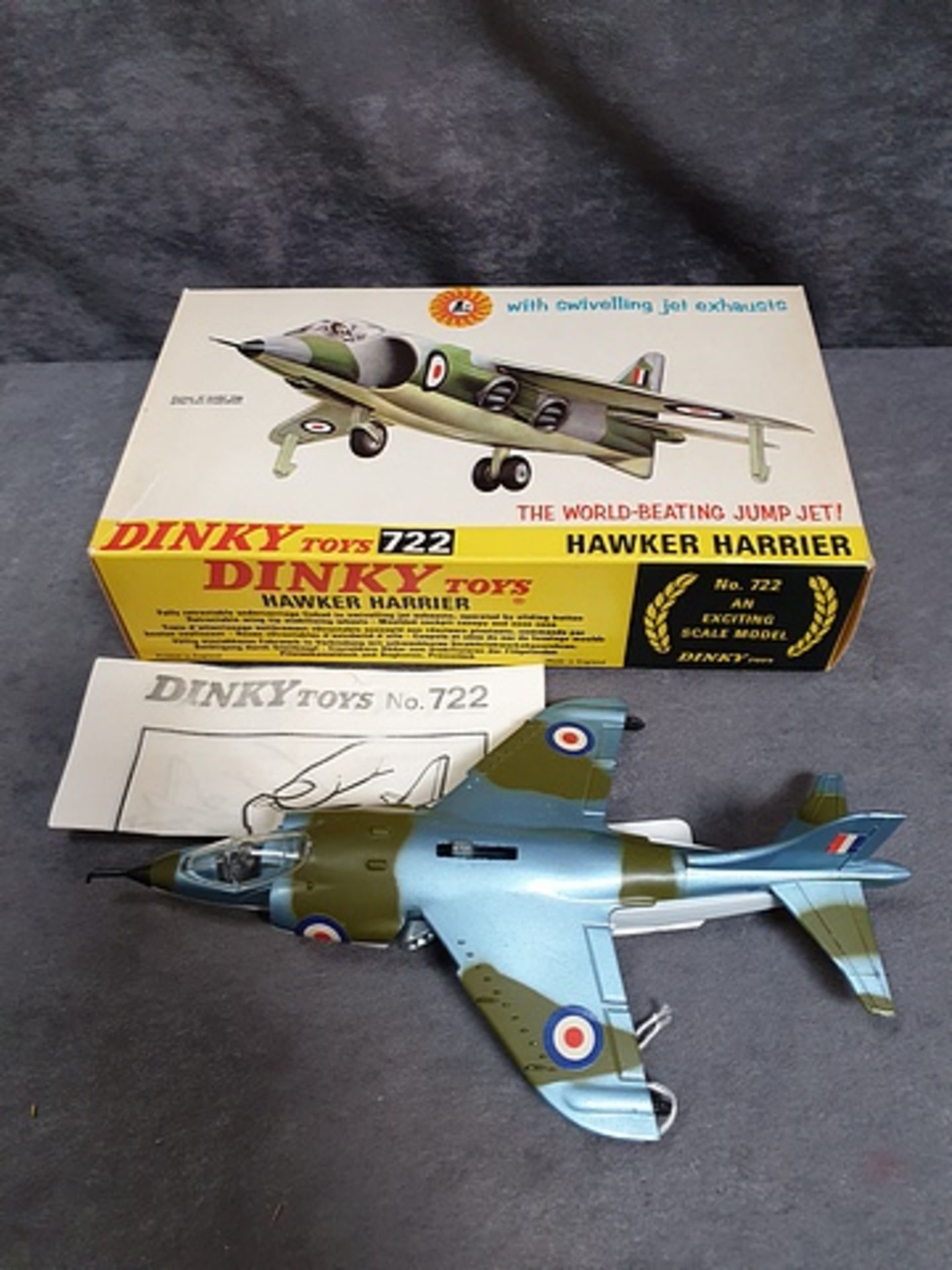 MINT Dinky Diecast Toys #722 Hawker Harrier complete in original packaging - Image 2 of 2