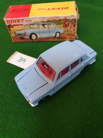 Dinky Toys Diecast #162 Triumph 1300 In Blue With Red Interior Compete With Box