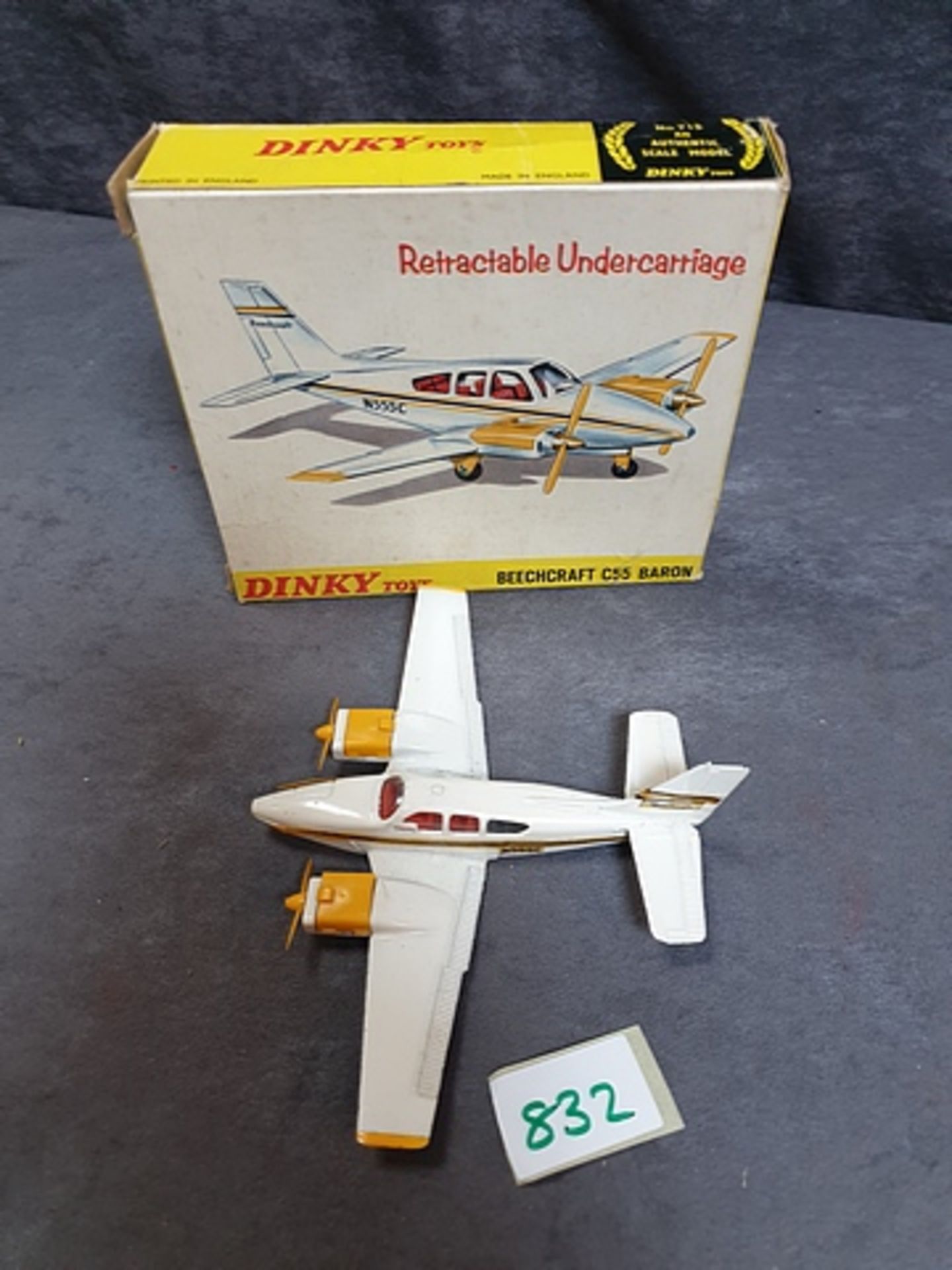 Dinky Diecast Toys #715 Beechcraft C55 Baron Complete In Box - Image 2 of 2
