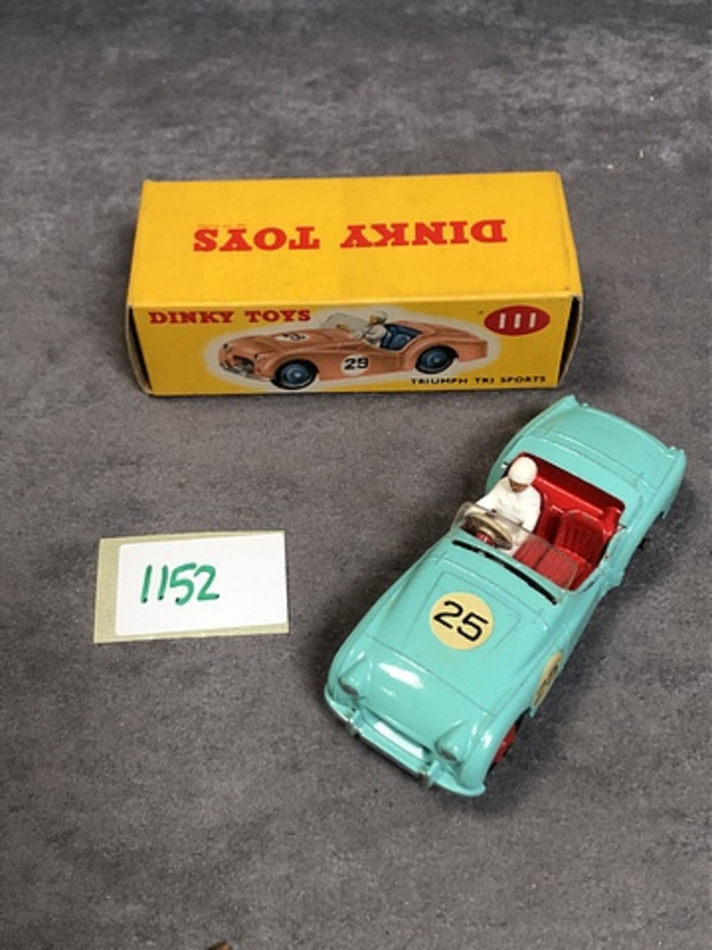 Dinky Toys Diecast #111 Triumph TR2 Sports Mint condtion model with a crisp box - Image 2 of 2