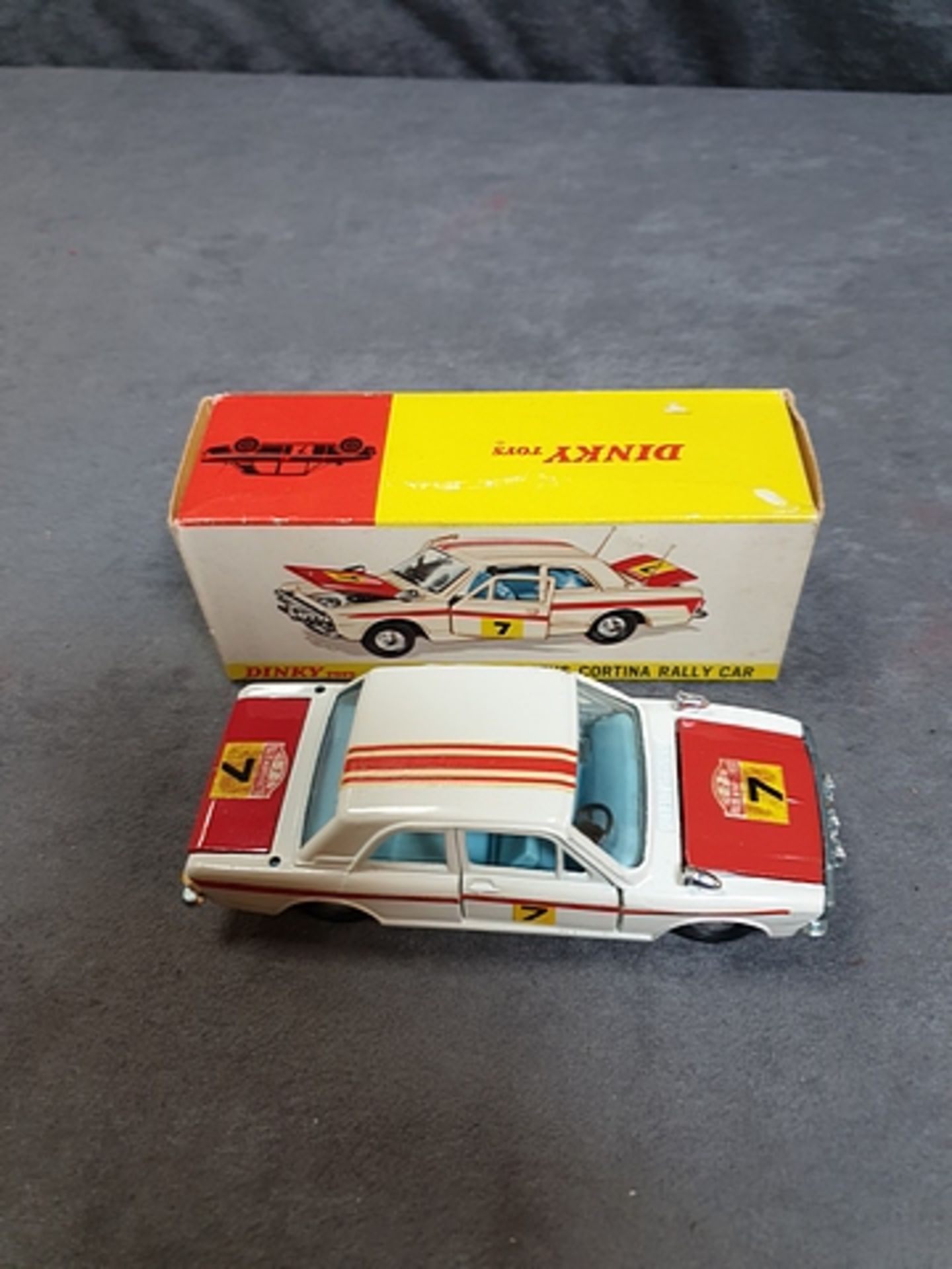 Dinky Diecast Toys #205 Lotus Cortina Rally Car model in Mint condition in a crisp Box - Image 2 of 3