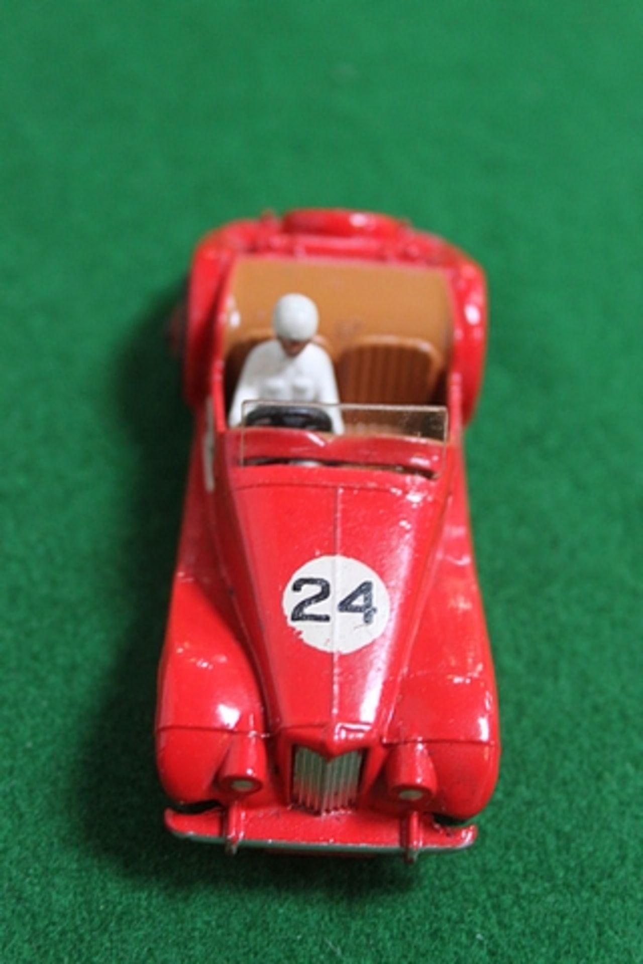 Dinky Toys Diecast #108 MG Midget Sport Car In Red With Racing #24 Complete In Box - Image 2 of 2