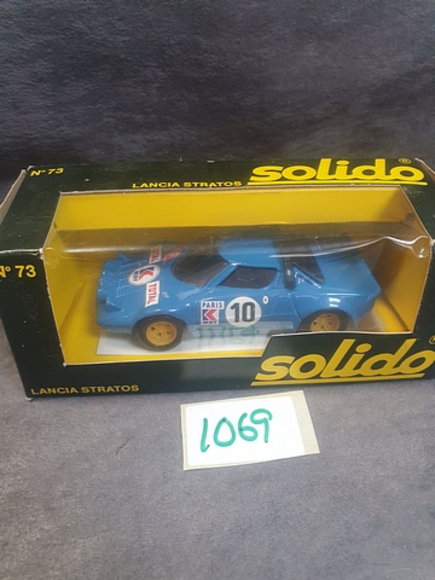 Solido (France) Diecast # 73 Lancia Stratos In Blue With Racing Number 10 Complete With Box - Image 2 of 2