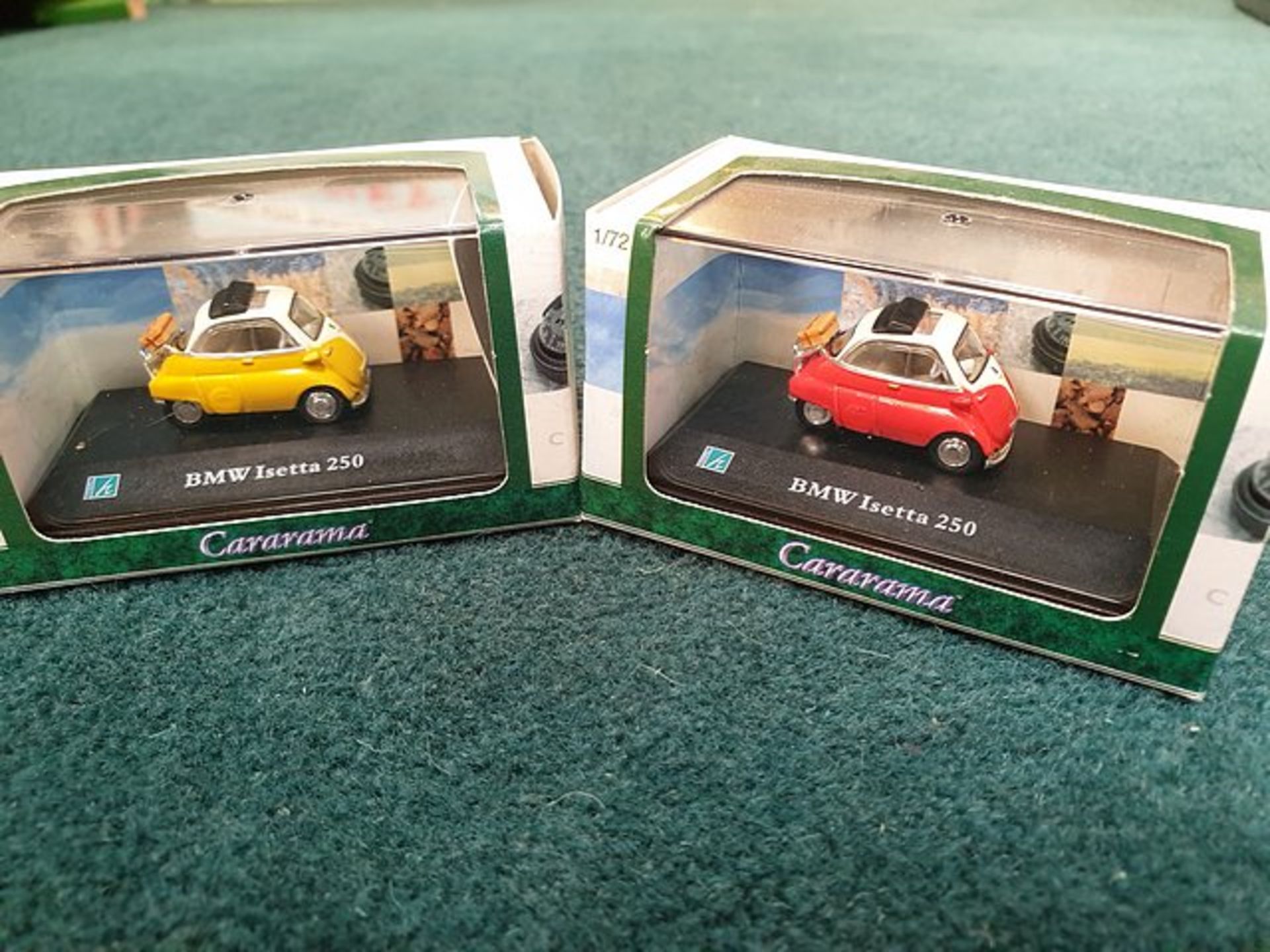 2 X Hongwell Cararama BMW Isetta 250 Deep Yellow/White & Bright Red/White Complete In Presentation - Image 2 of 2