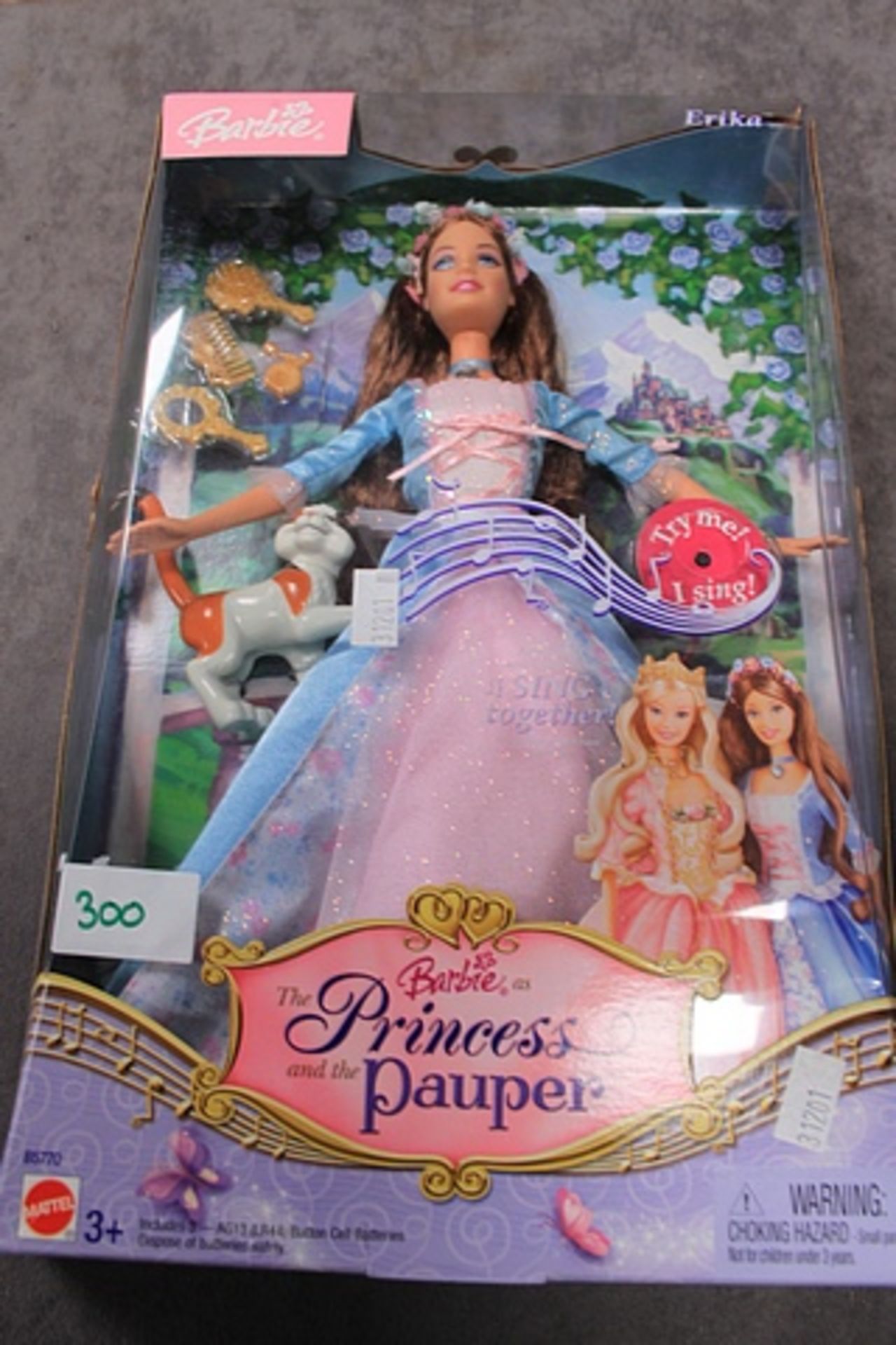 Mattel #B5770 2004 The Princess And The Pauper Erika Singing Barbie Doll Boxed
