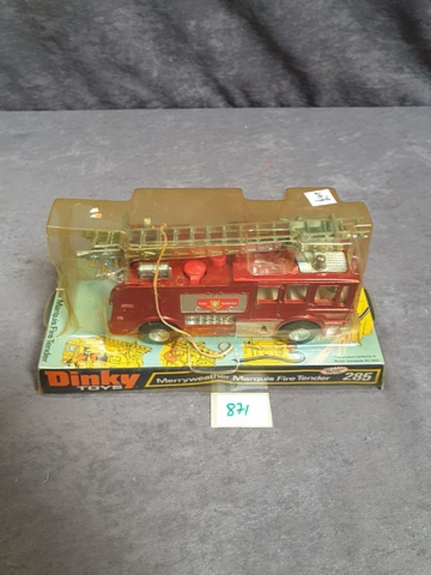 Dinky Diecast Toys #285 Merryweather Marquis Fire Tender Complete In Box - Image 2 of 2