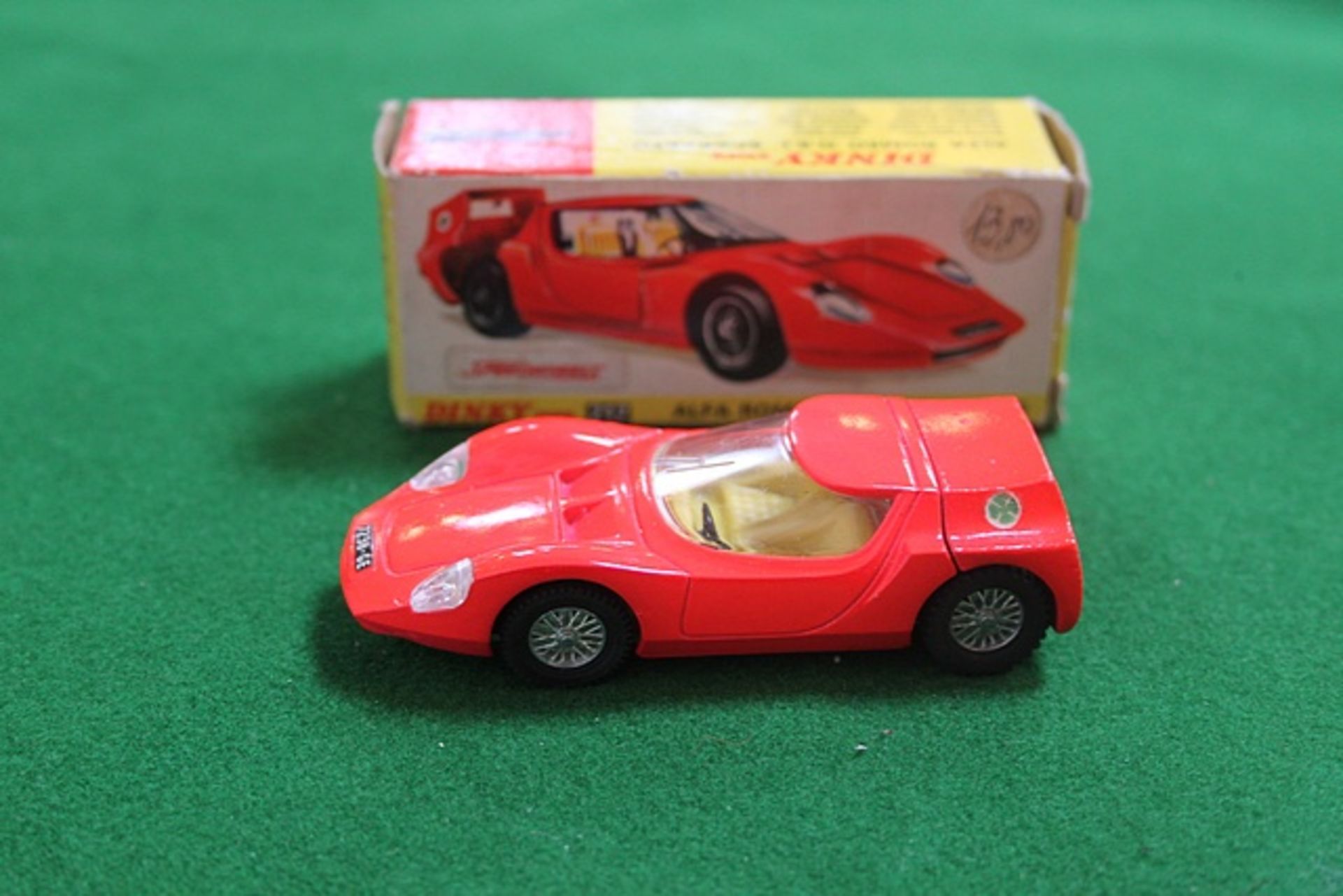 Dinky Toys Diecast #217 Alfa Romeo OSI Scarabeo Red With Yellow Interior Complete With Box