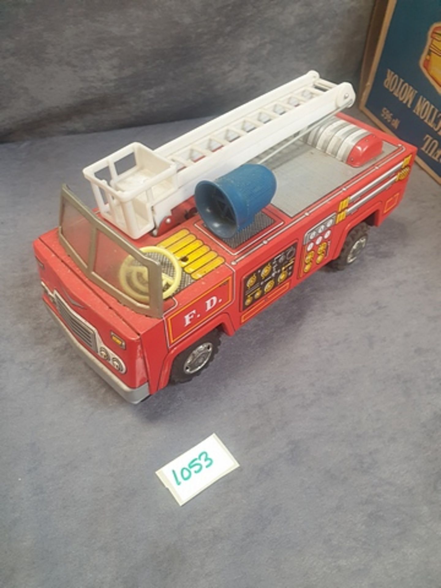 Yano Man Toys (Japan) Tin Battery Operated Fire Truck 1960s - Image 2 of 2