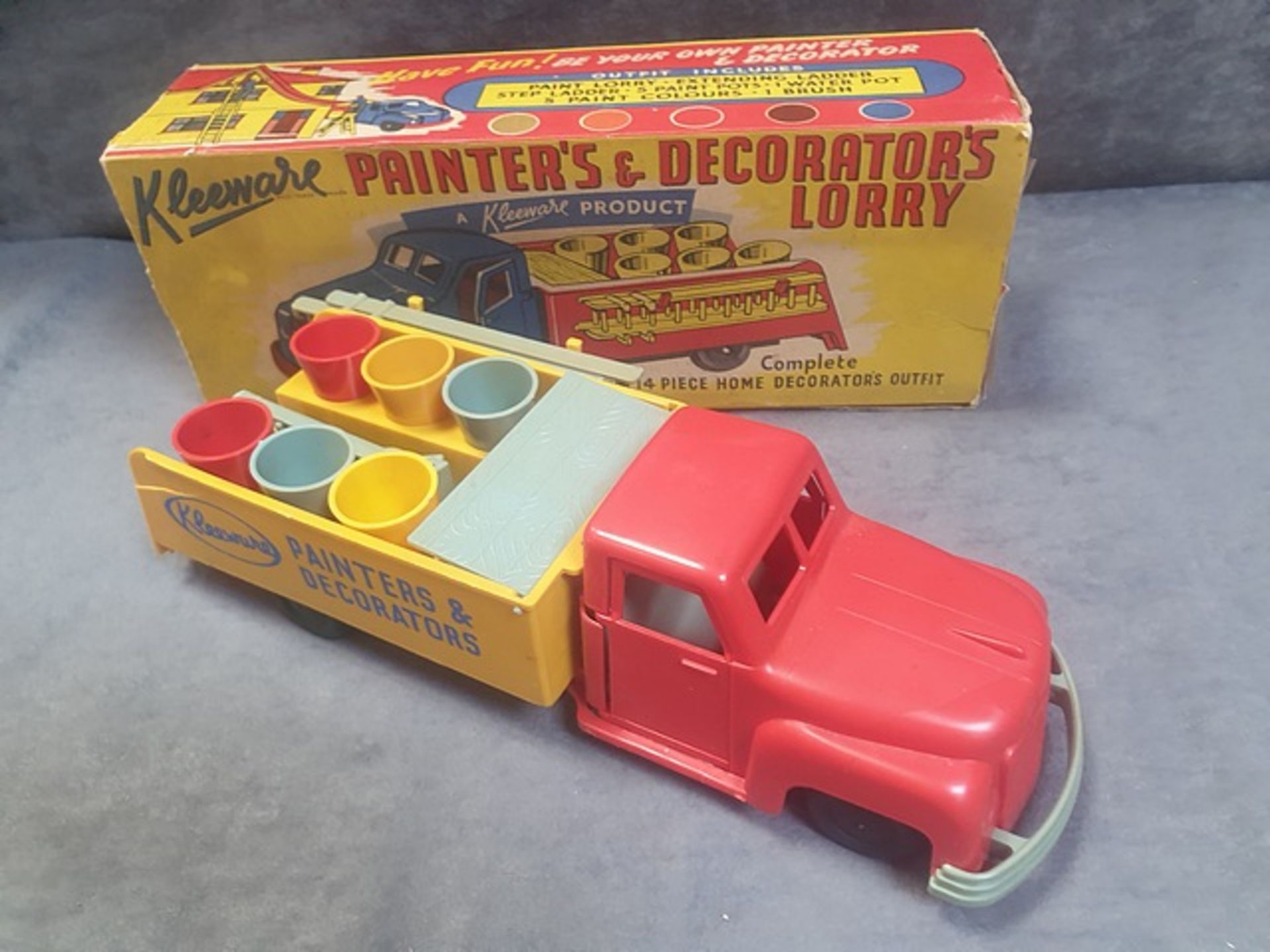 Very Rare Kleeware Painters And Decorator's Lorry Vintage Boxed Complete With 14 Piece Home