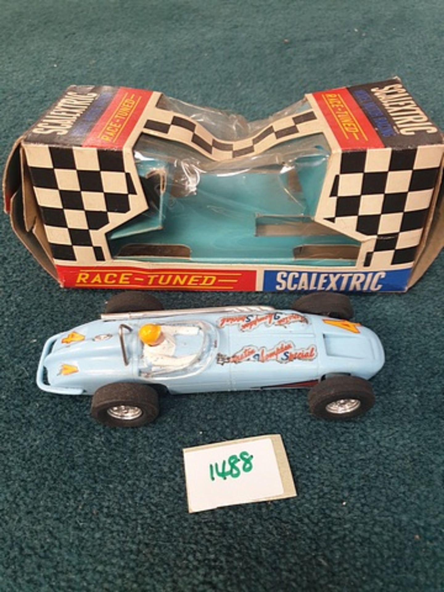 Scalextric Model Racing Slot Car Race Tuned C/79 Offenhauser Front Engine Grand Prix In Pale Blue - Image 2 of 2