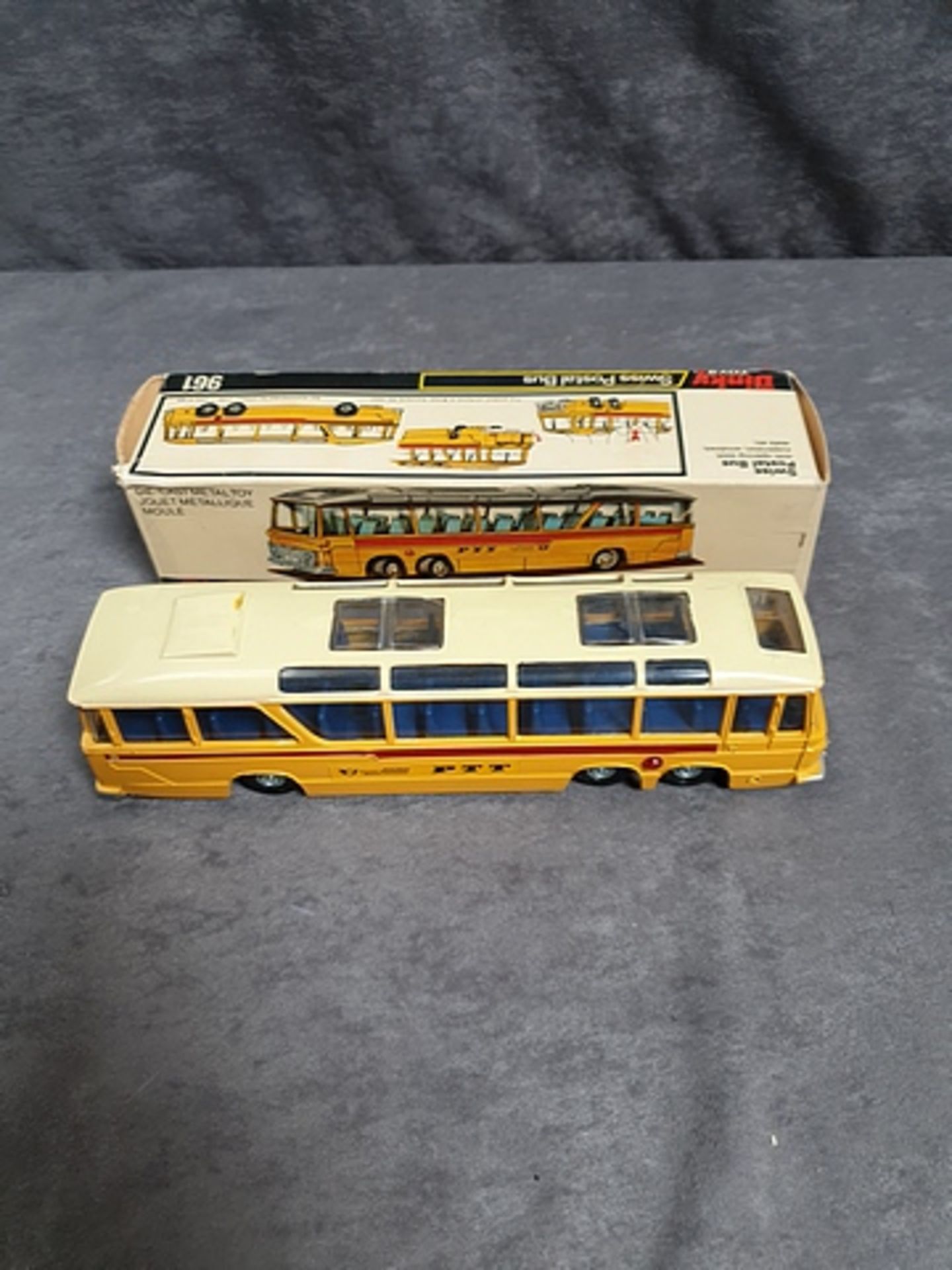 Dinky Diecast Toys #961 Swiss Postal Bus Complete In Box