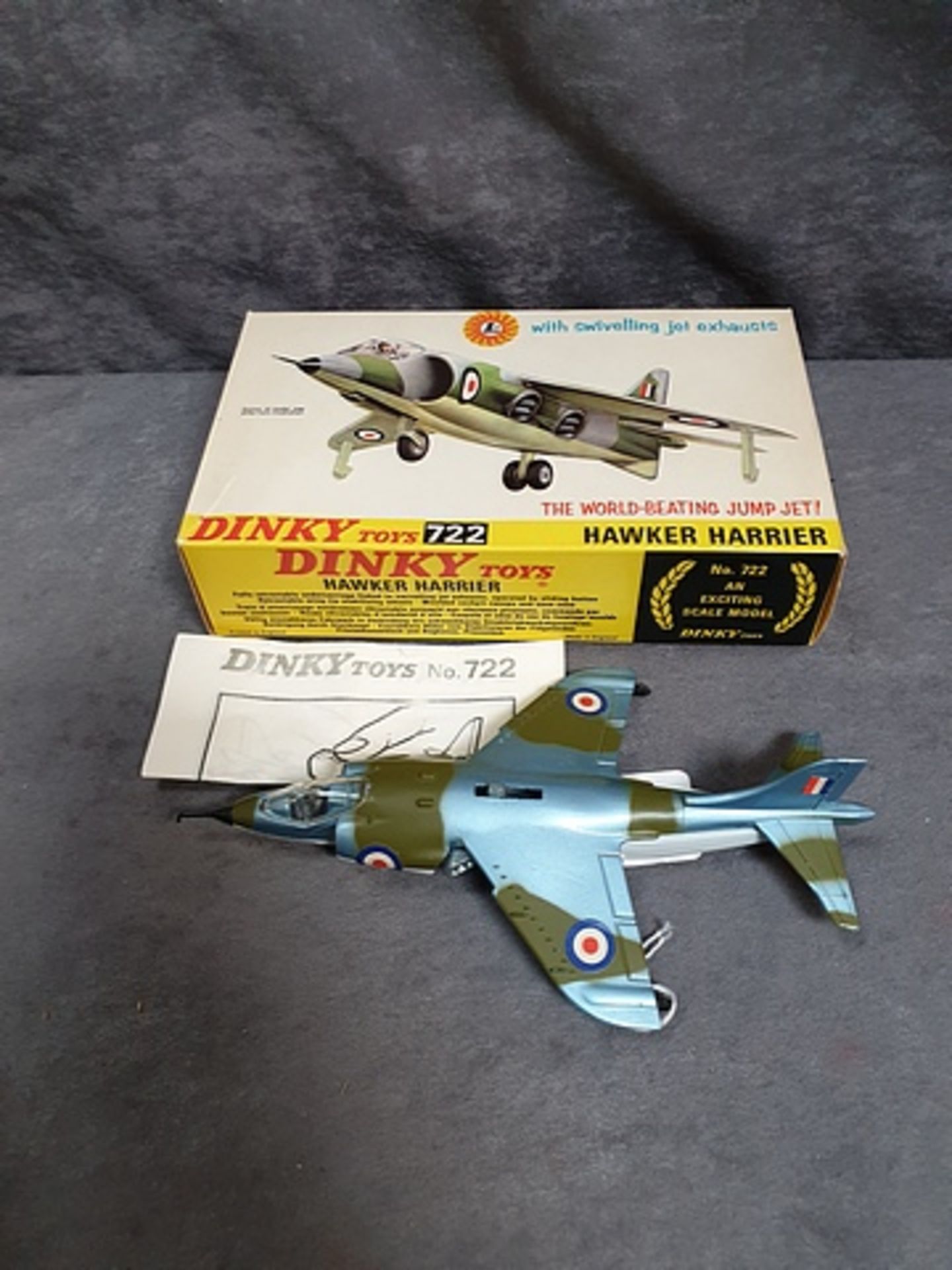 MINT Dinky Diecast Toys #722 Hawker Harrier complete in original packaging