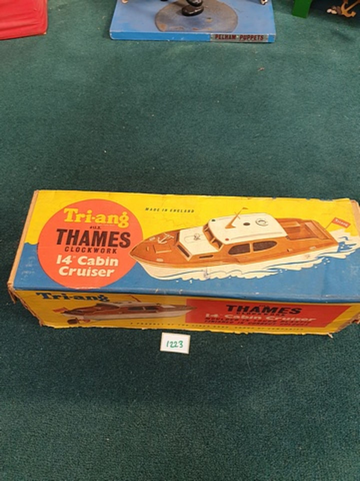 Tri-Ang 413.S. Thames Clockwork 14" Cabin Cruiser Complete In Box - Image 2 of 2