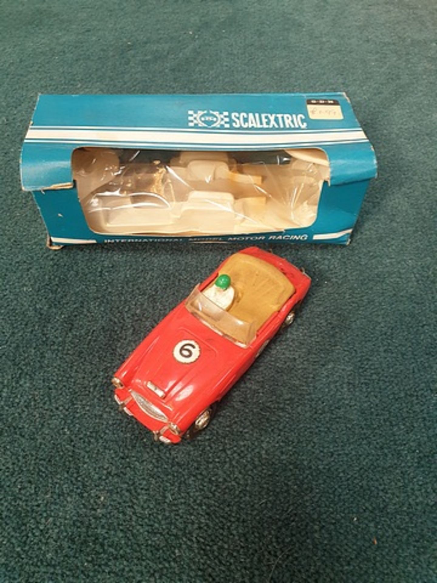 Scalextric International Model Motor Racing Car Austin Healey In Red Complete In Box (Box Is