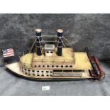 Vintage Built Mississippi Paddle Steamer Boat