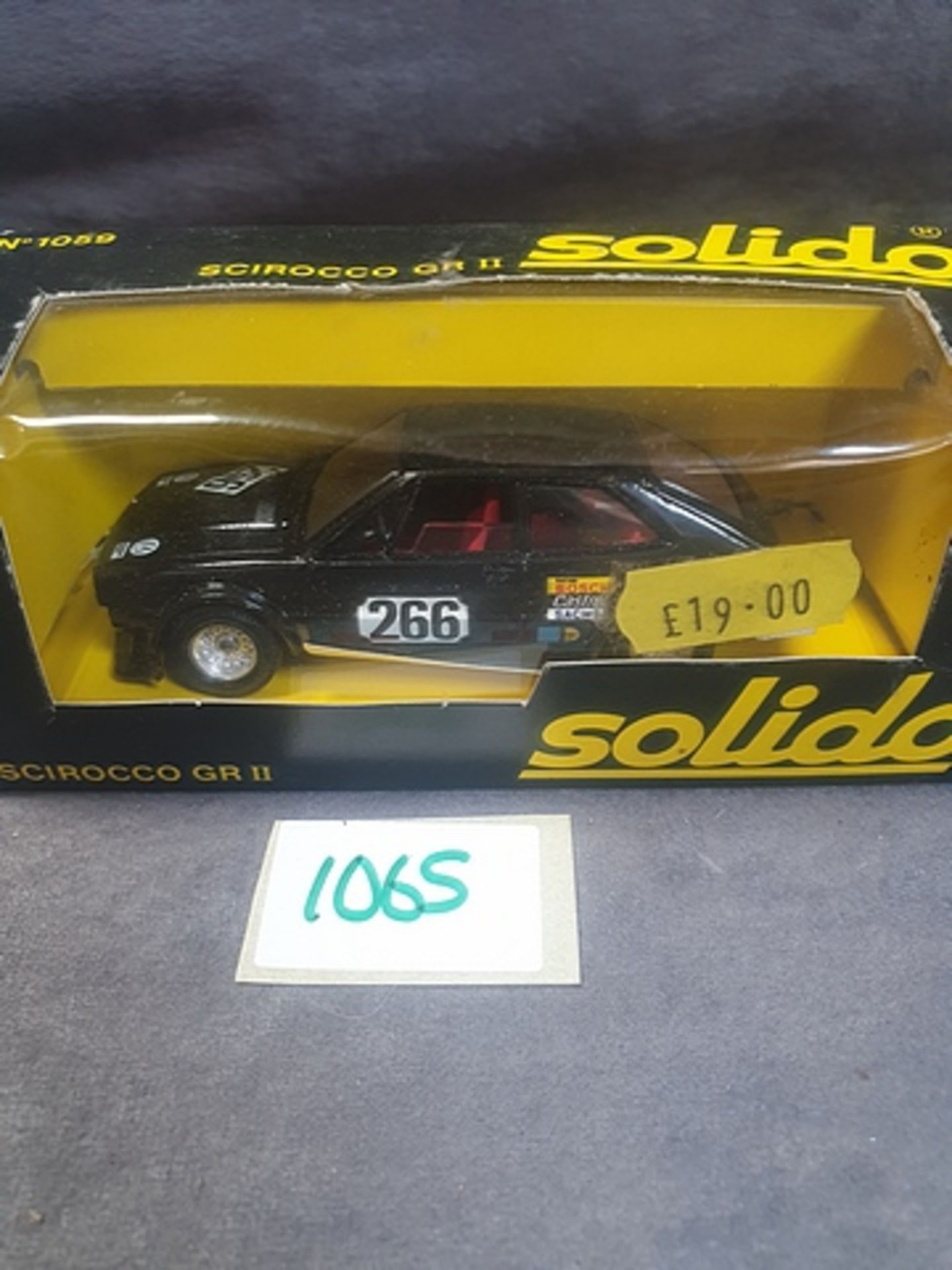 Solido (France) Diecast # 1059 Scirocco GR II In Black With Racing Number 266 Complete With Box