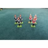 6 x Britains Toy Soldiers Comprising 3 x Britains Queens Guards In Red & 3 x Britains Queens
