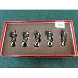 W Britain #41004 The Hollow Cast Collection Cameron Highlanders Band set 4 complete with box