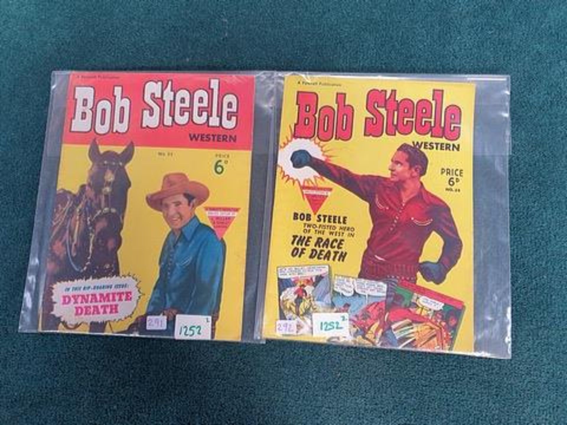 2 x Bob Steele Series Comics comprising Bob Steele Western #55 L. Miller & Son, 1951 Series Dynamite